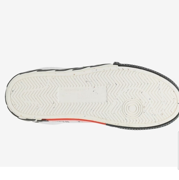 OFF WHITE, Low Vulcanized Sneaker, Men's, White/Magenta/Lime Green Canas & Suede - Picture 9 of 14